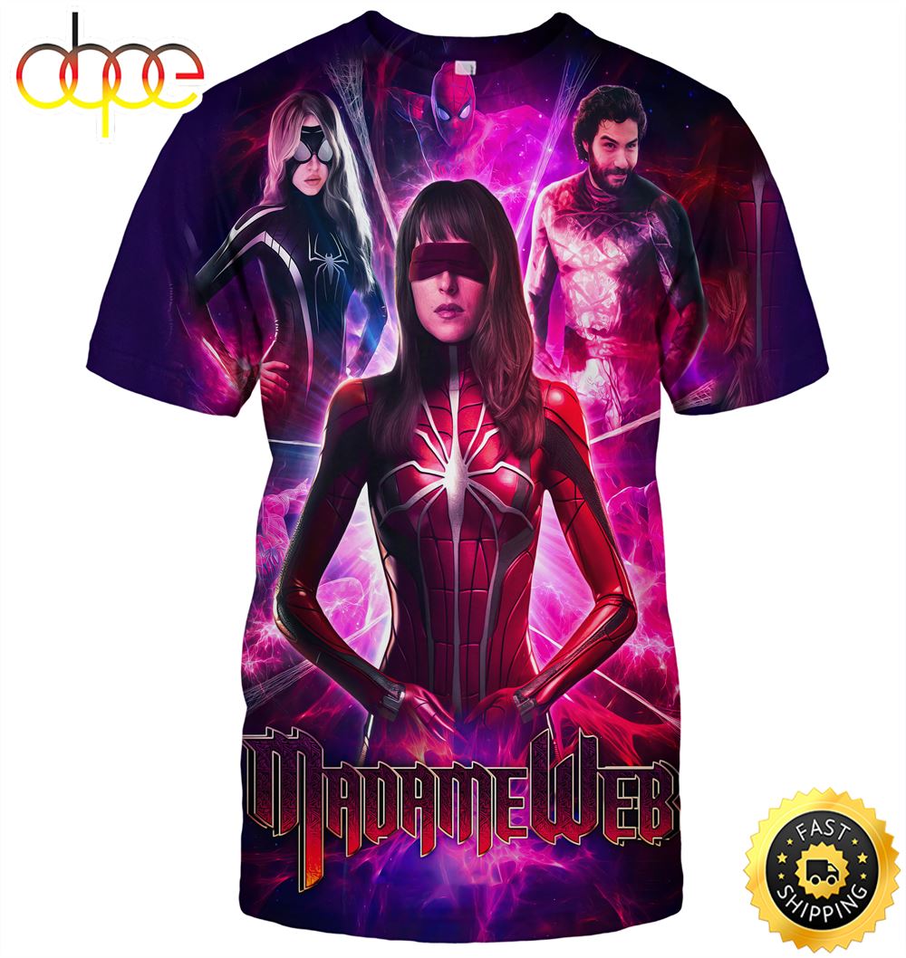 Dakota Johnson S Madame Web Gets Fan Poster With Spide 3d T Shirt All Over Print Shirts Plpbn2
