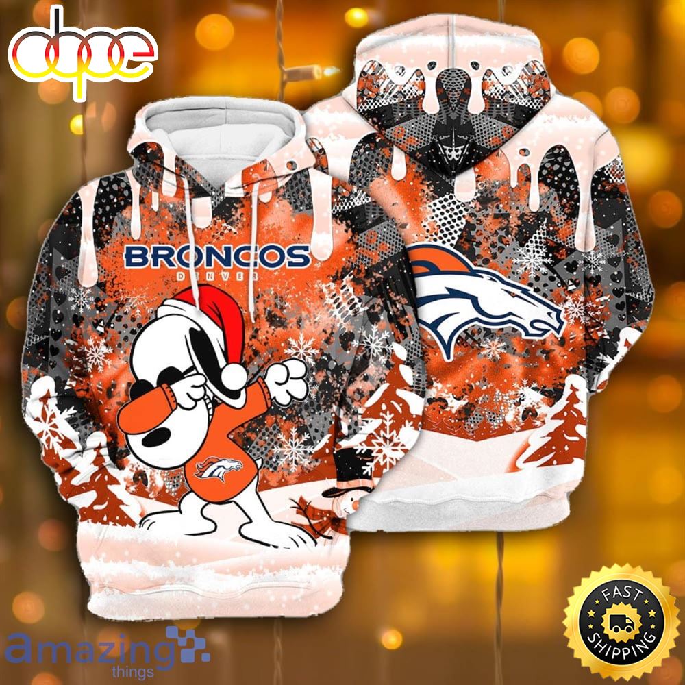 Denver Broncos Snoopy Dabbing The Peanuts Sports Football American Christmas All Over Print 3D Hoodie Yafbyo