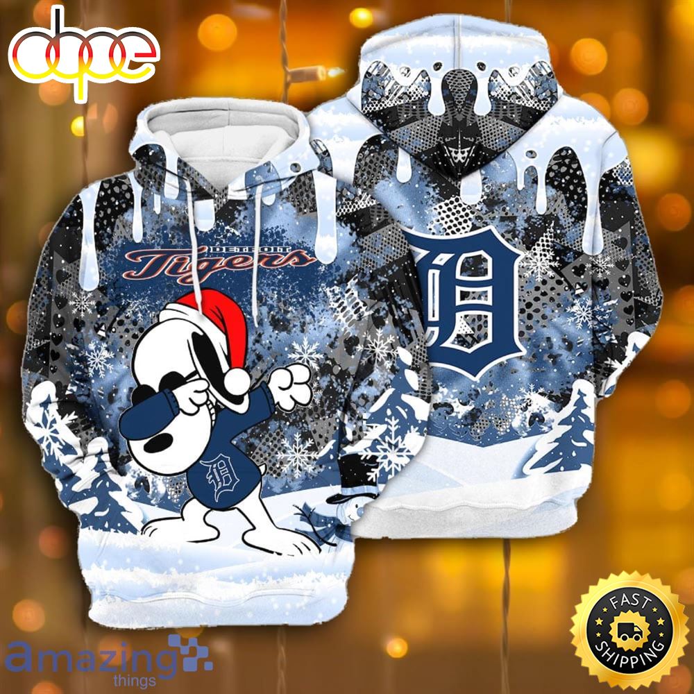 Detroit Tigers Snoopy Dabbing The Peanuts Sports Football American  Christmas All Over Print 3D Hoodie –