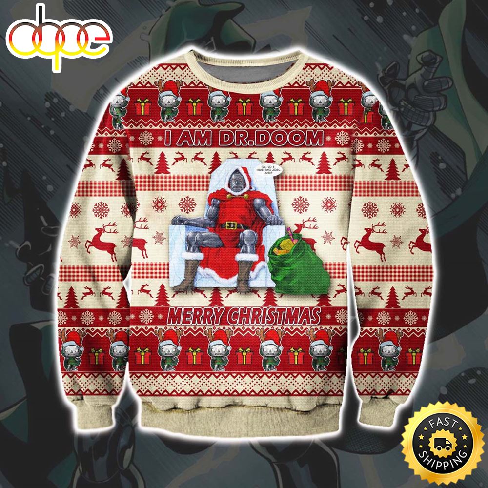 Doctor Doom Marvel Ugly Christmas Sweater Unisex Knit Sweater Kyh9jj