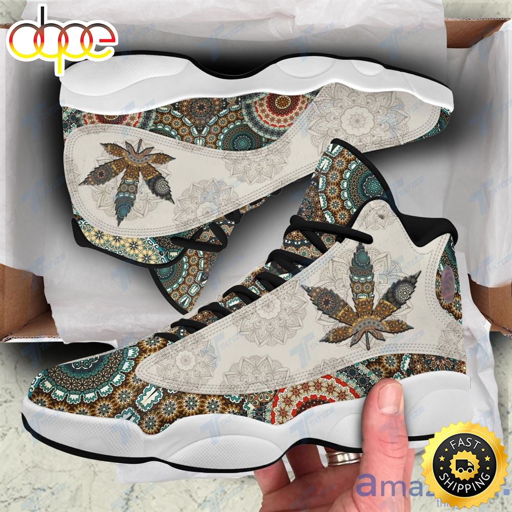 Flower Mandala Cannabis Air Jordan 13 Sneakers Shoes Puk4i5