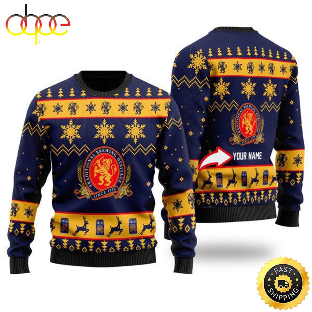 Funny Stroh S Beer Personalized Ugly Christmas Sweaters Mbjwbw