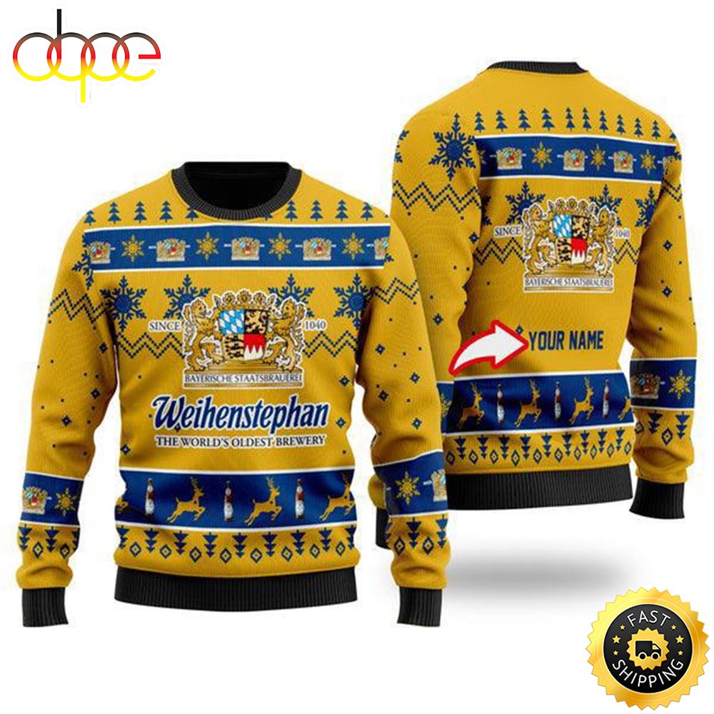 Funny Weihenstephan Beer Personalized Ugly Christmas Sweaters K7def0