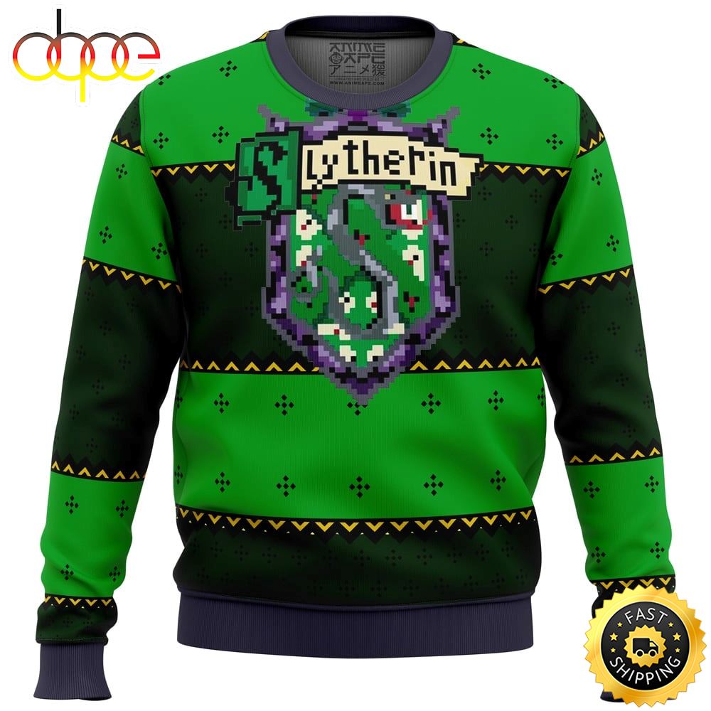 Green Slytherin House Icon Harry Potter Ugly Christmas Sweater Ra8xu3