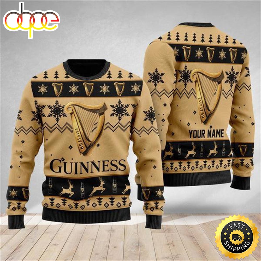 Guinness Beer Personalized Ugly Christmas Sweaters Kzbm02
