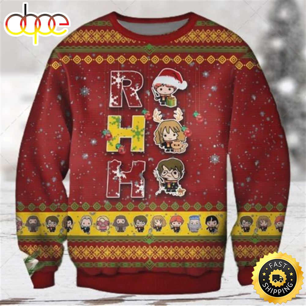 Happy Christmas Ron Hermione And Harry Potter Shirt Harry Potter Ugly Christmas Sweater Qo6ozw