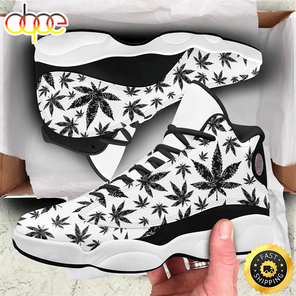 Hippie Dark Cannabis Weed Air Jordan 13 Sneakers Shoes For Men And Women Akekuq