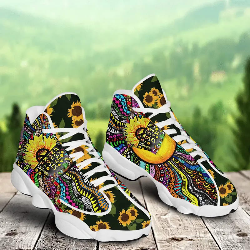 Hippie Sunflower Air Jordan 13 Sneakers Shoes Sport Tdsxgy