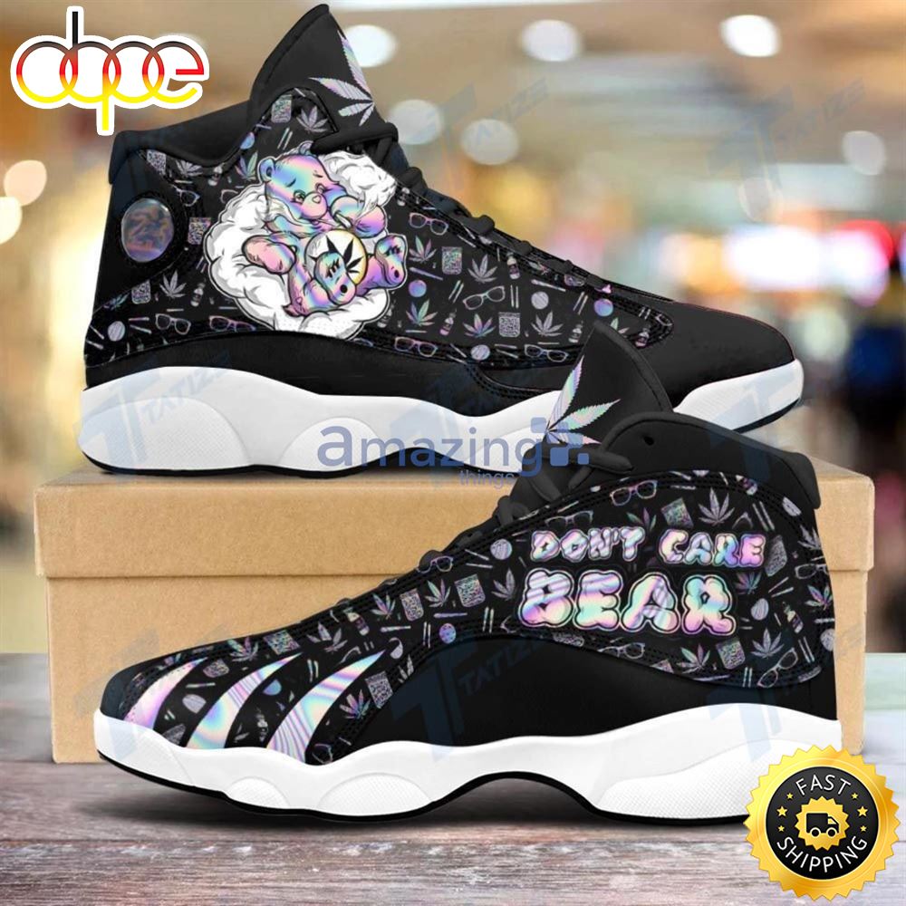 Hippie Weed Dont Care Bear Hologram Air Jordan 13 Sneakers Shoes For Men And Women Ncxawe