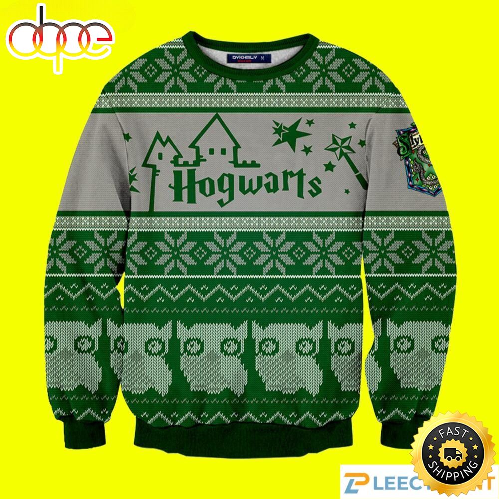 Hogwarts House Slytherin Harry Potter Ugly Christmas Sweater P1gtpz