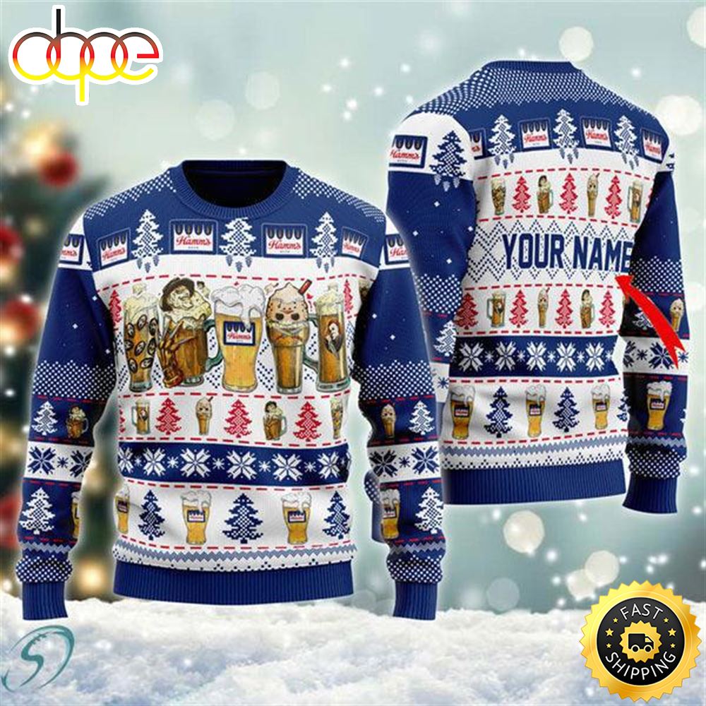 Horror Characters Hamm S Beer Personalized Ugly Christmas Sweaters D2oirq