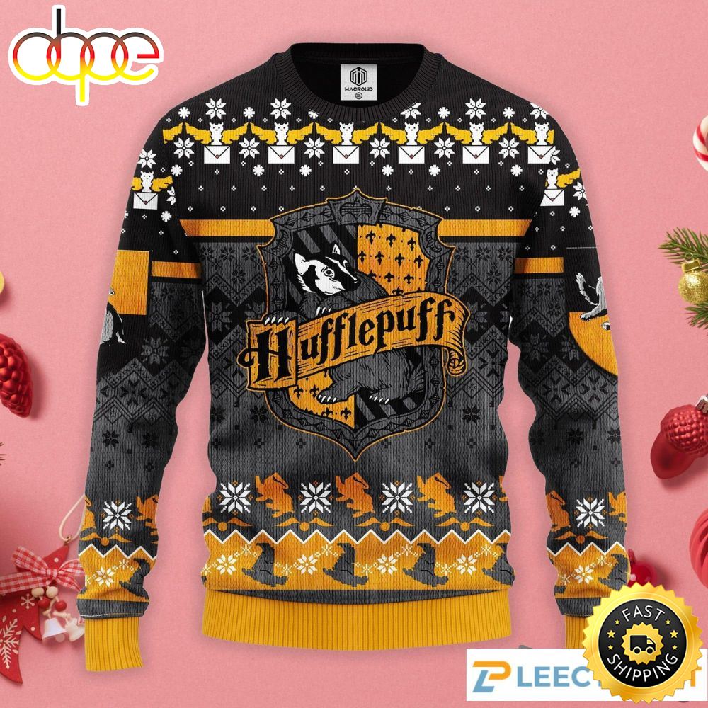 Hufflepuff Xmas Gift Harry Potter Ugly Christmas Sweater Abhrds