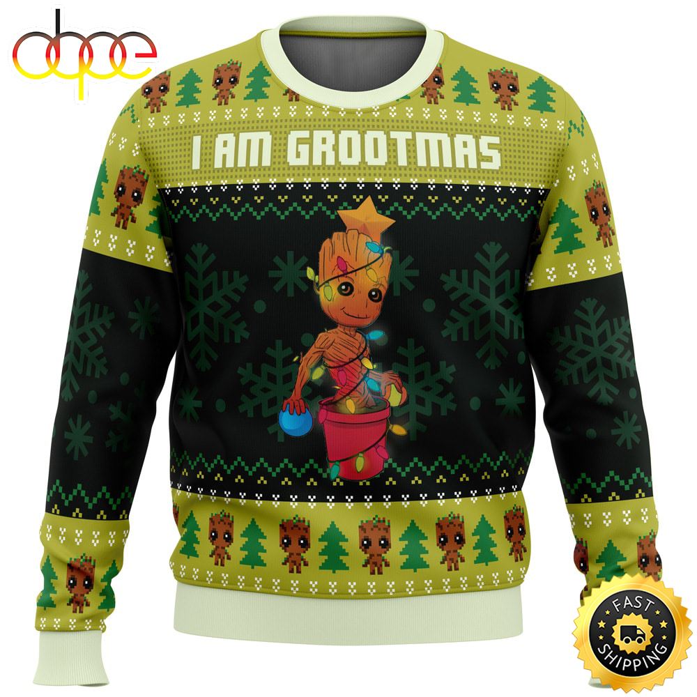 I Am Grootmas Guardians Of The Galaxy Marvel Ugly Christmas Sweater Nuwefb
