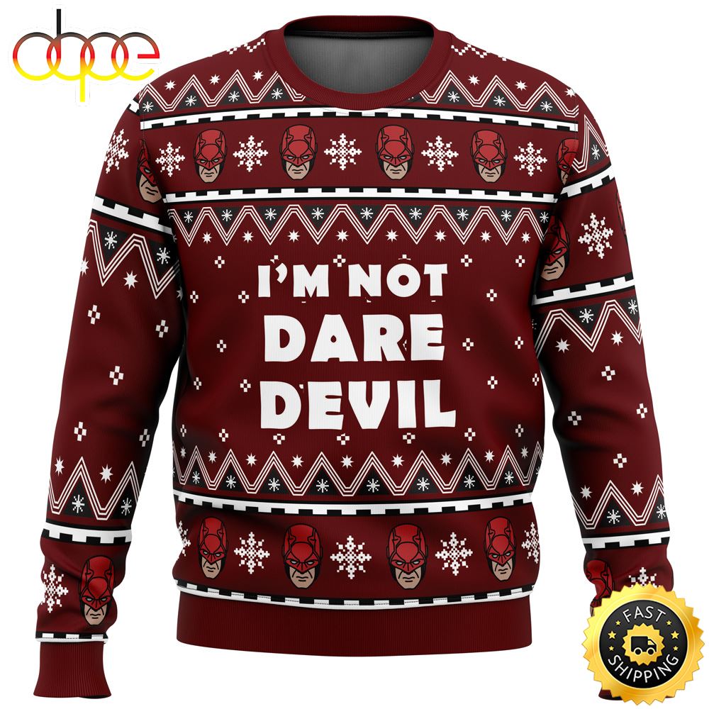 I M Not Daredevil Marvel Ugly Christmas Sweater Plgrvr