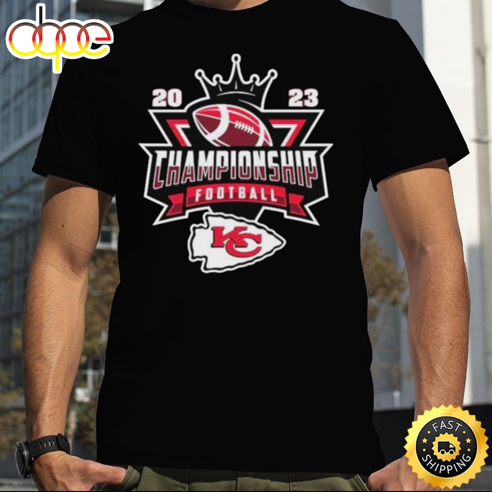 Kansas City Chiefs Football Nfl 2023 Championship Crown Logo Shirt Sio8gx