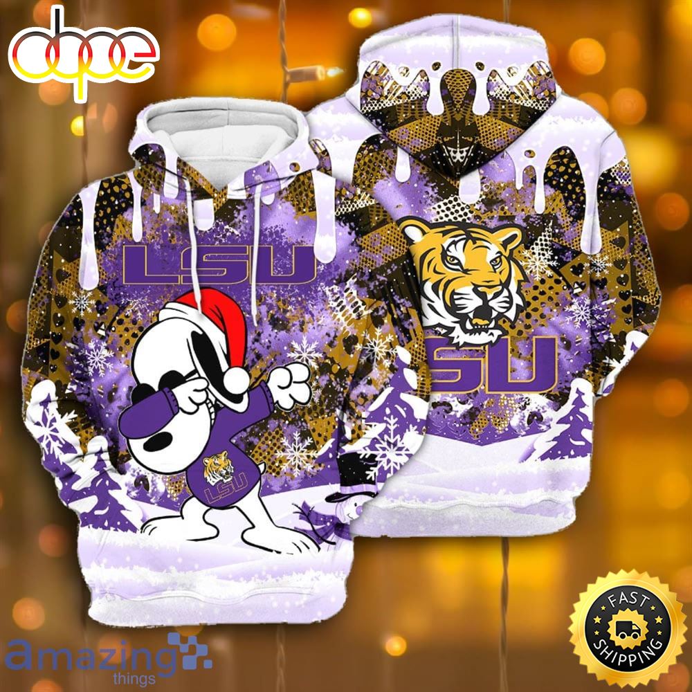 LSU Tigers Snoopy Dabbing The Peanuts Sports Football American Christmas All Over Print 3D Hoodie Nnmh9n
