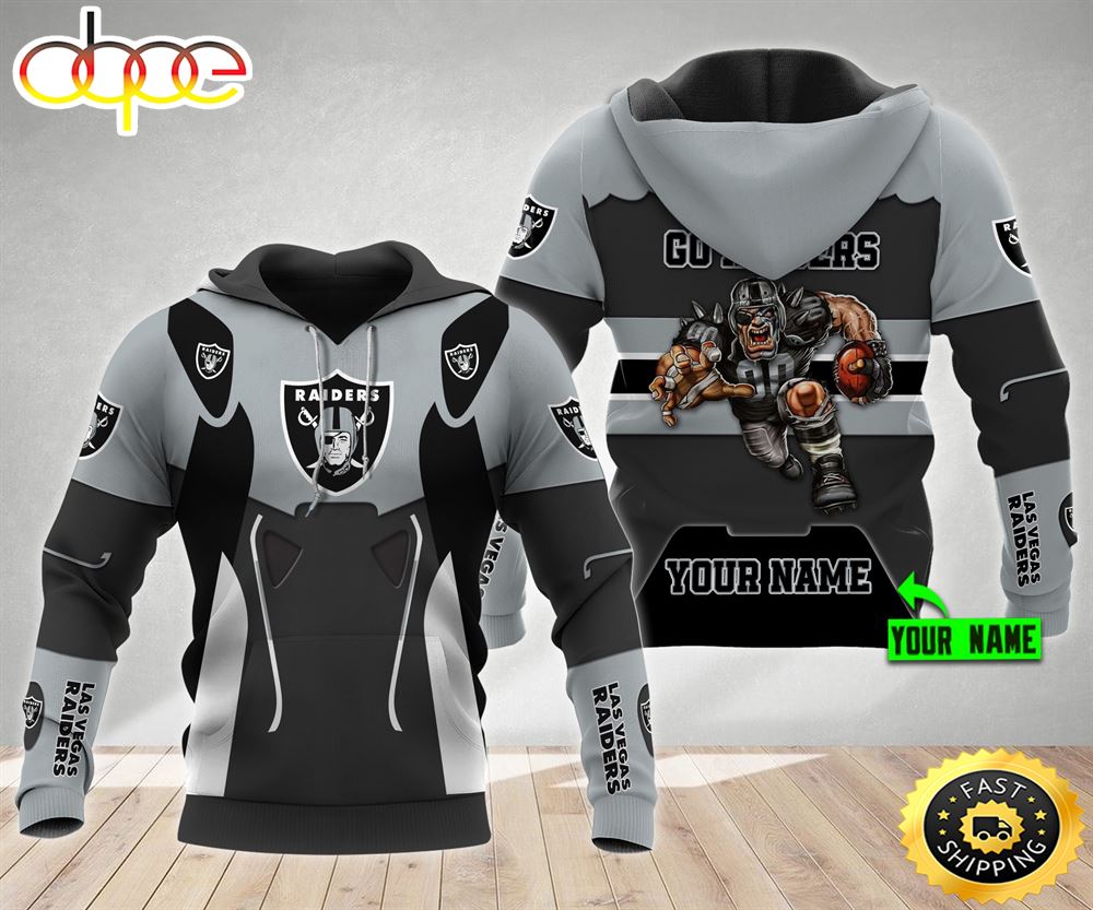 Las Vegas Raiders Nfl 3D Hoodie Personalized Metal Mascot Fcvjtj