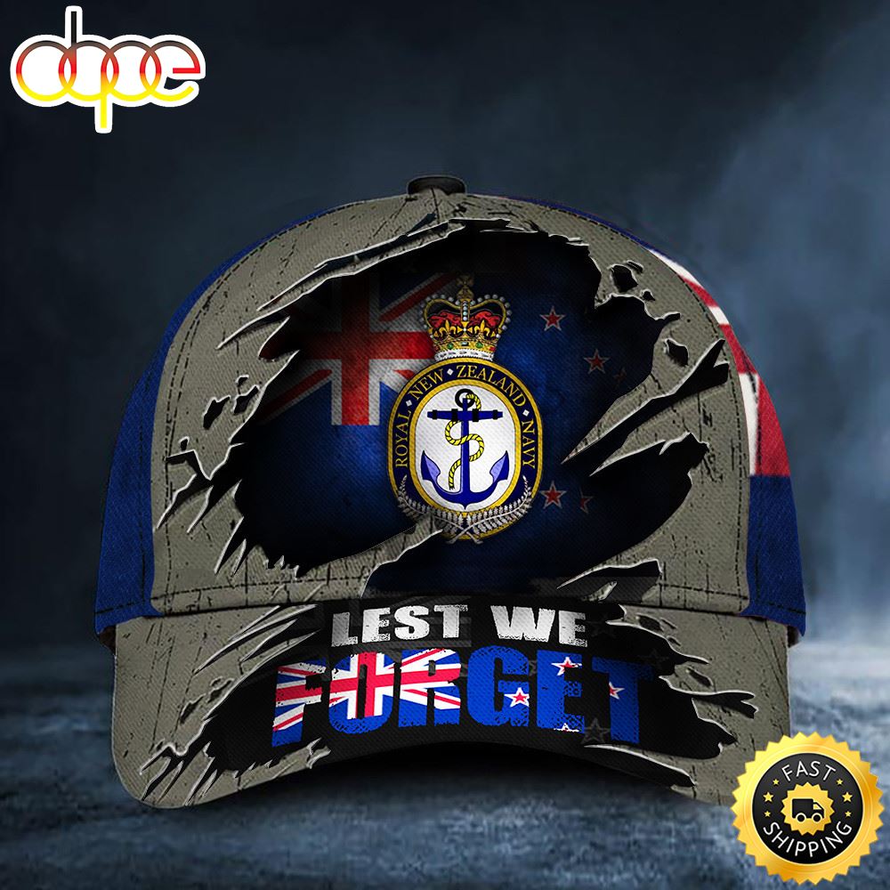 Lest We Forget New Zealand Flag Hat Navy Veterans Mens Patriotic Hat ...