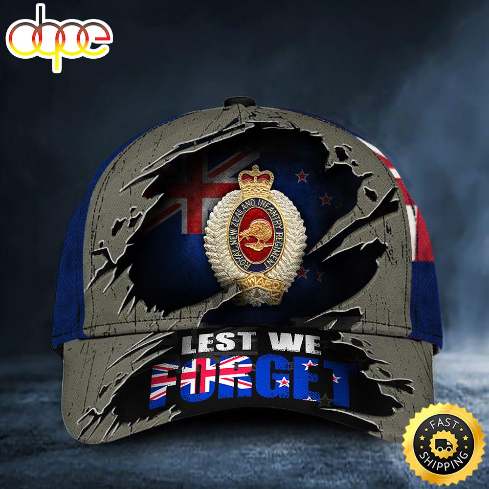 Lest We Forget New Zealand Flag Hat Royal Infantry Regiment Army Veteran Hat Patriotic Gifts Hat Classic Cap Afdttn