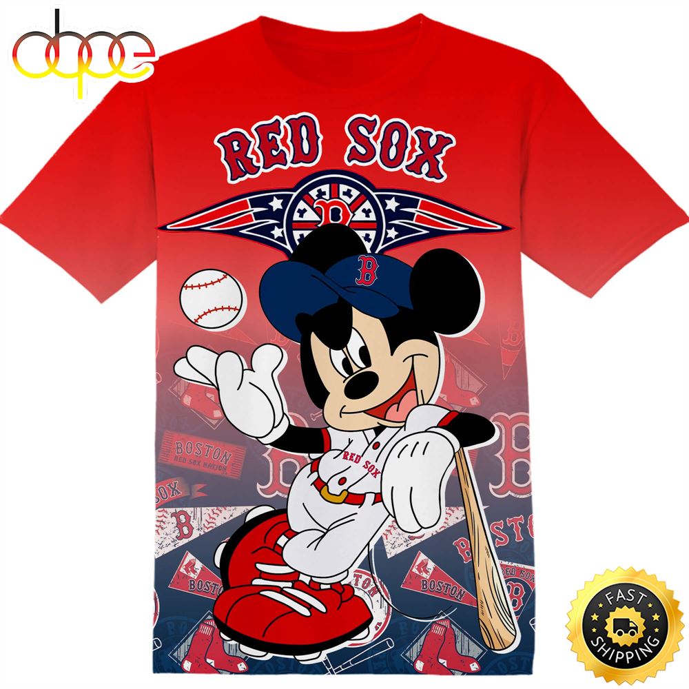 MLB Boston Red Sox Disney Mickey Tshirt Adult And Kid Tshirt Gtjei1
