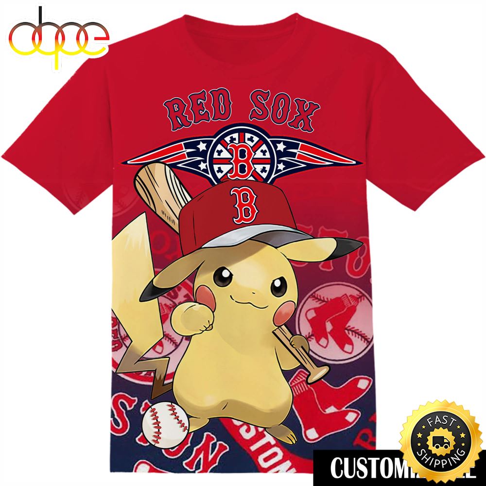 MLB Boston Red Sox Pokemon Pikachu Tshirt Adult And Kid Tshirt Pgwpug