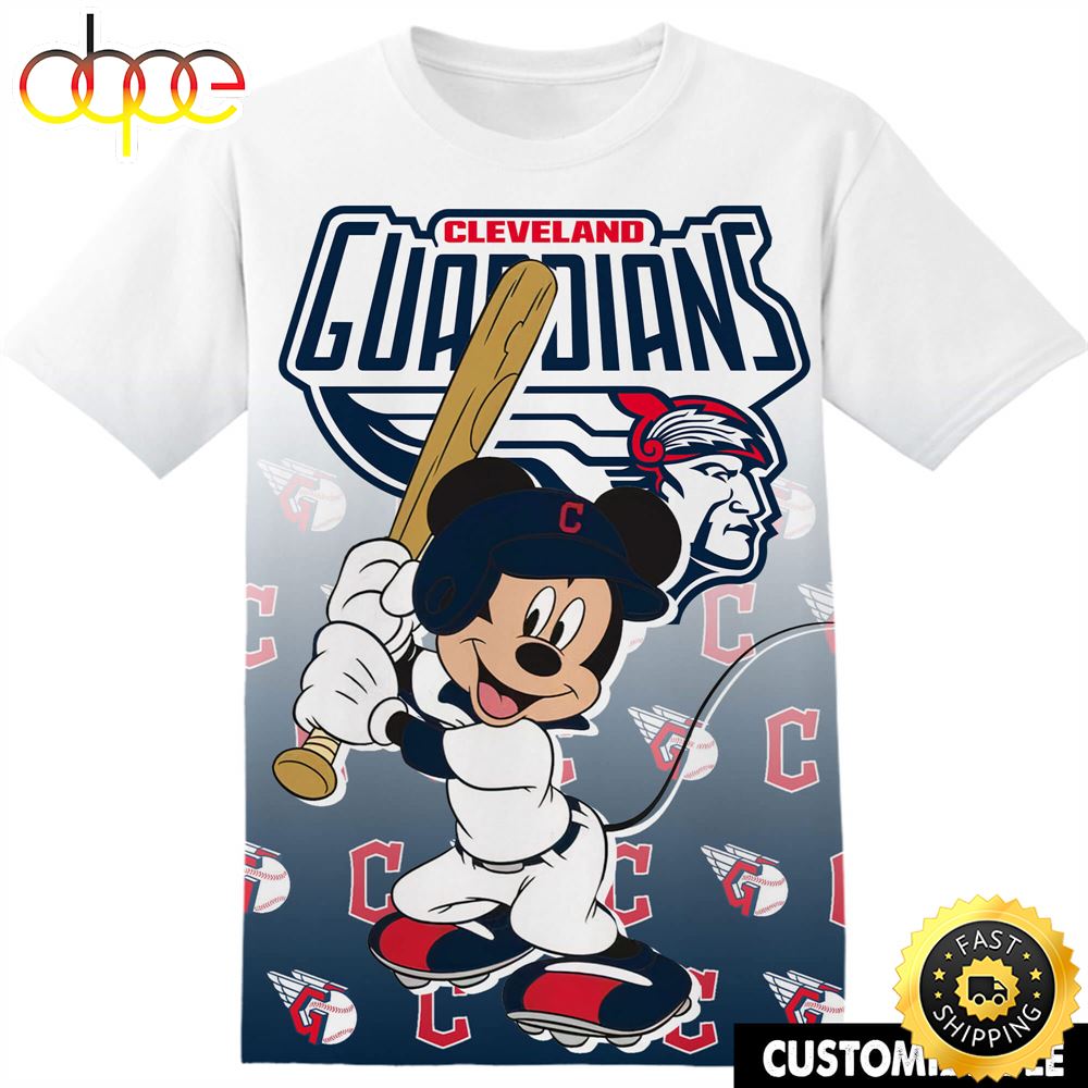 MLB Cleveland Guardians Disney Mickey Tshirt Adult And Kid Tshirt Gugg31