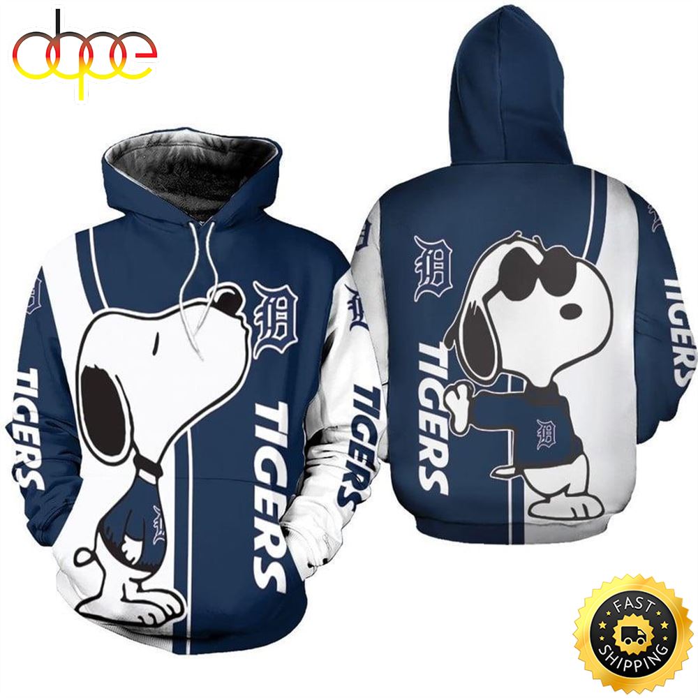 MLB Detroit Tigers Snoopy Lover Pullover Hoodie –