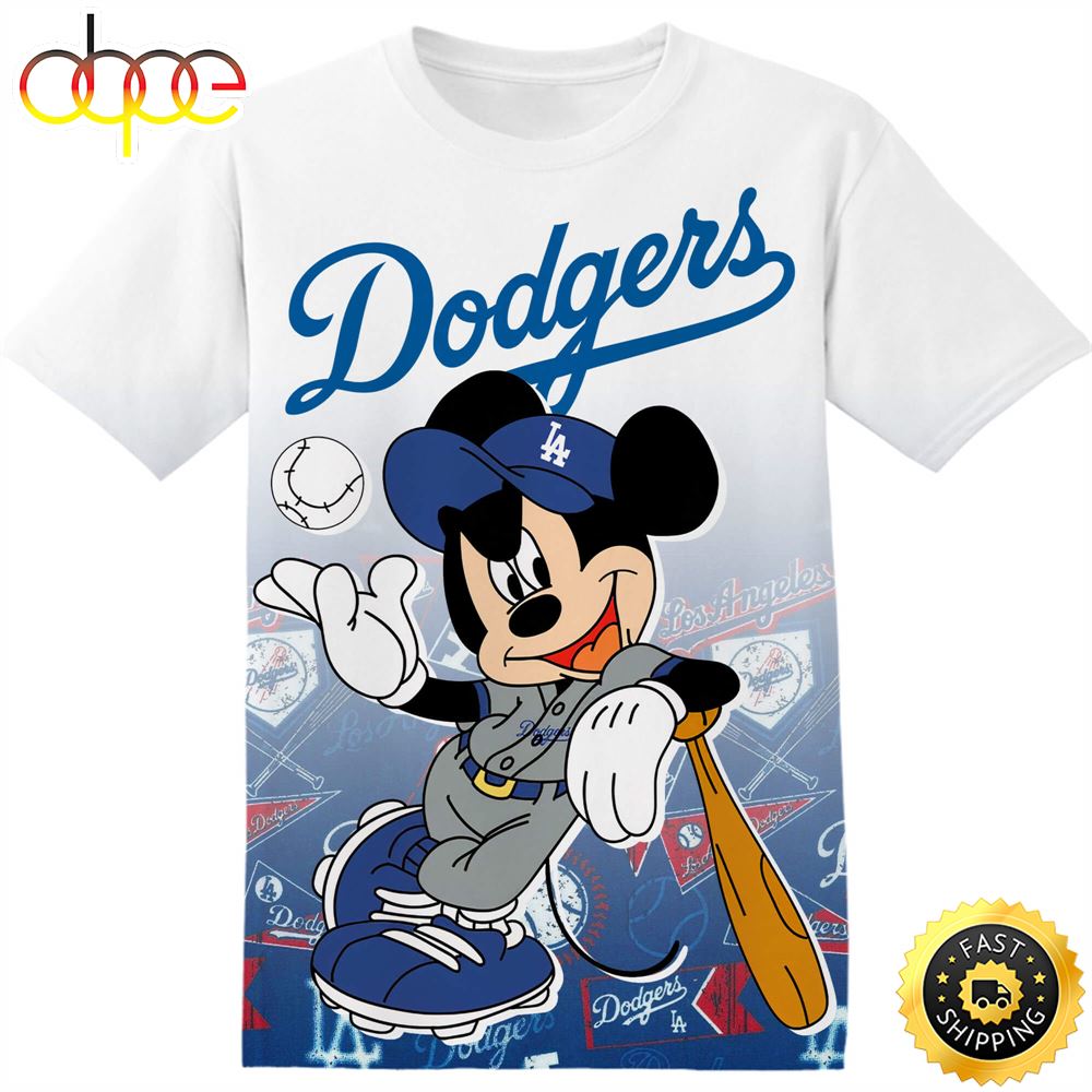 MLB Los Angeles Dodgers Disney Mickey Tshirt Adult And Kid Tshirt Cooxfs