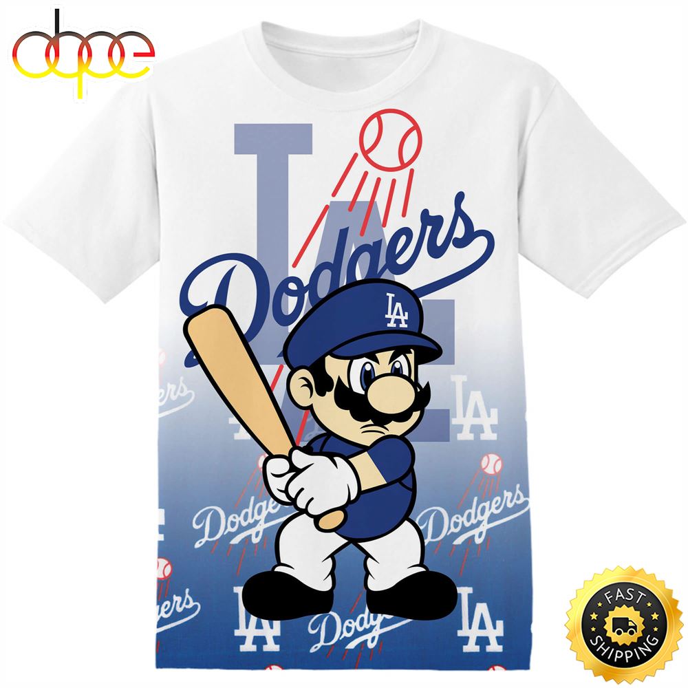 MLB Los Angeles Dodgers Super Mario Tshirt Adult And Kid Tshirt L0anah