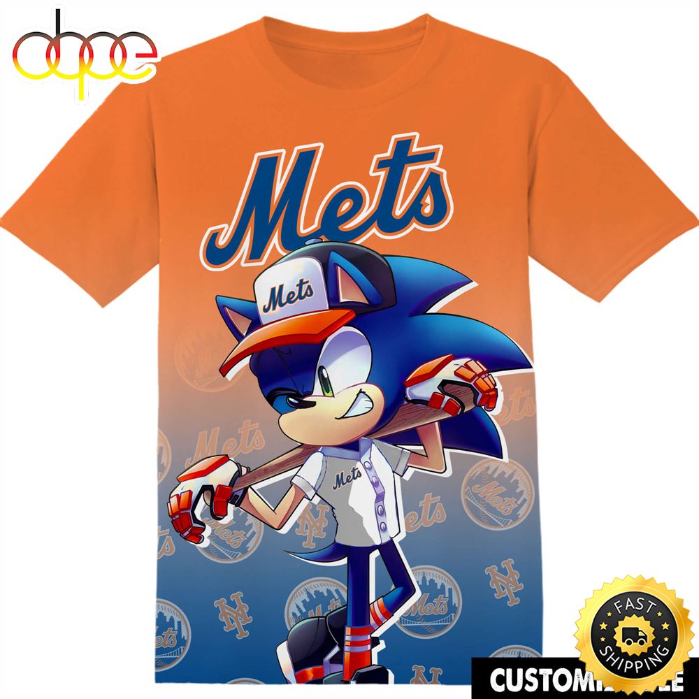 MLB New York Mets Sonic The Hedgehog Tshirt Adult And Kid Tshirt Dv9tbx