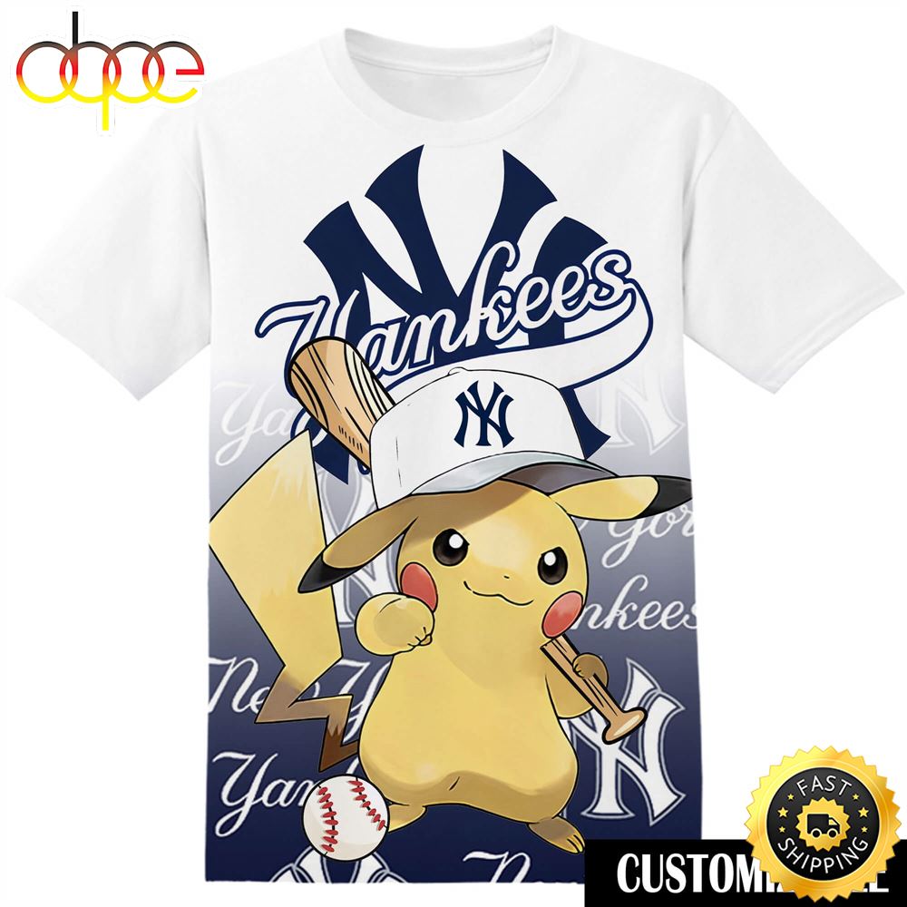MLB New York Yankees Pokemon Pikachu Tshirt Adult And Kid Tshirt Aa7mwc