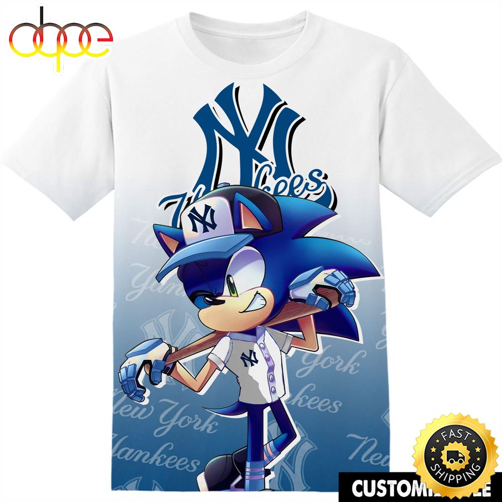 MLB New York Yankees Sonic The Hedgehog Tshirt Adult And Kid Tshirt Zmyczl
