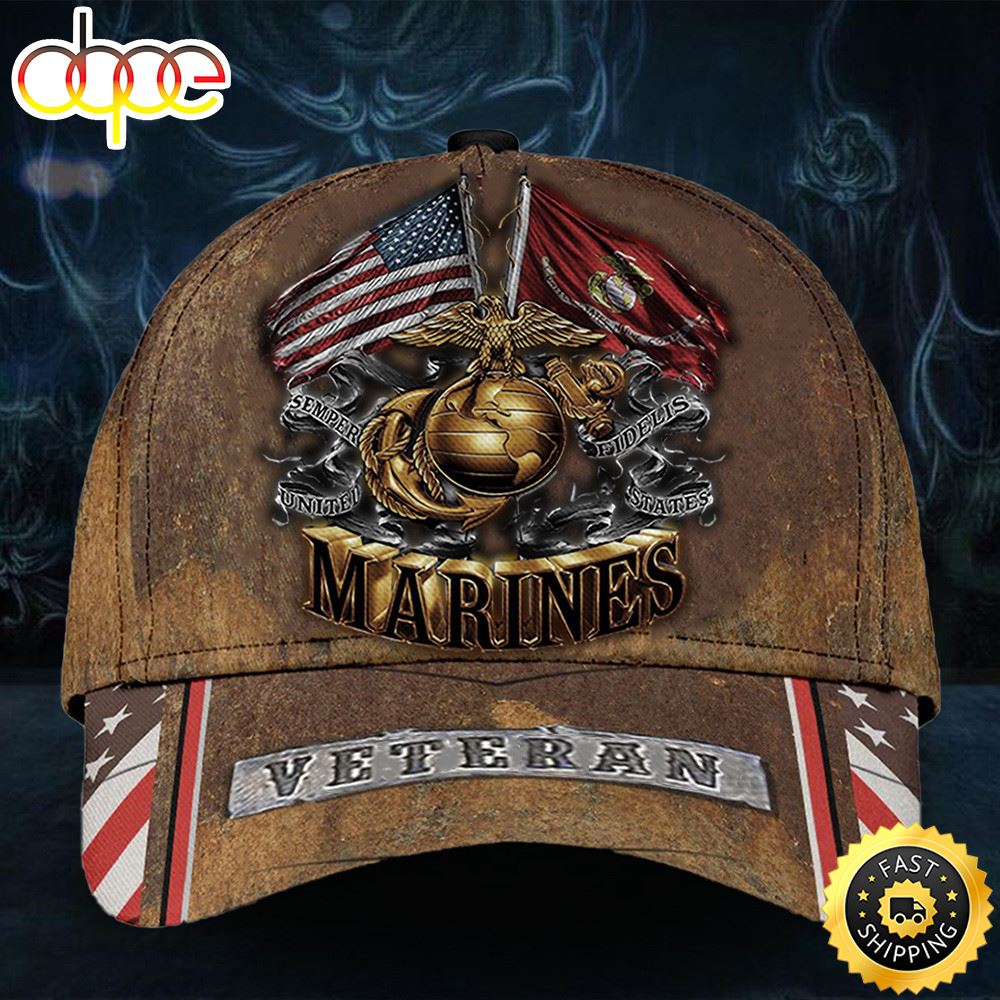 Marine Veteran Hat Old Retro Unique USMC Marine Corps Veteran Hat Merch Gift Ideas For Him Hat Classic Cap Cscljy