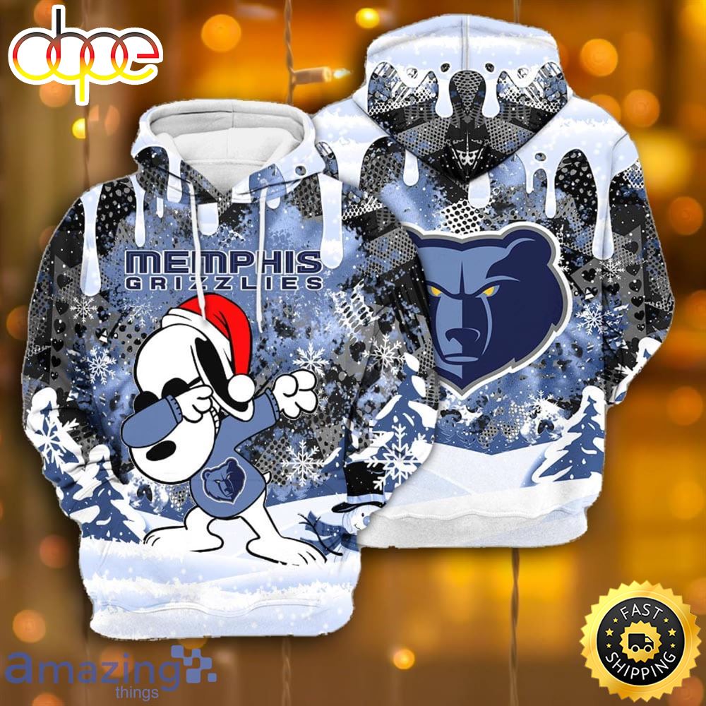 Memphis Grizzlies Snoopy Dabbing The Peanuts Sports Football American Christmas All Over Print 3D Hoodie Czcgur