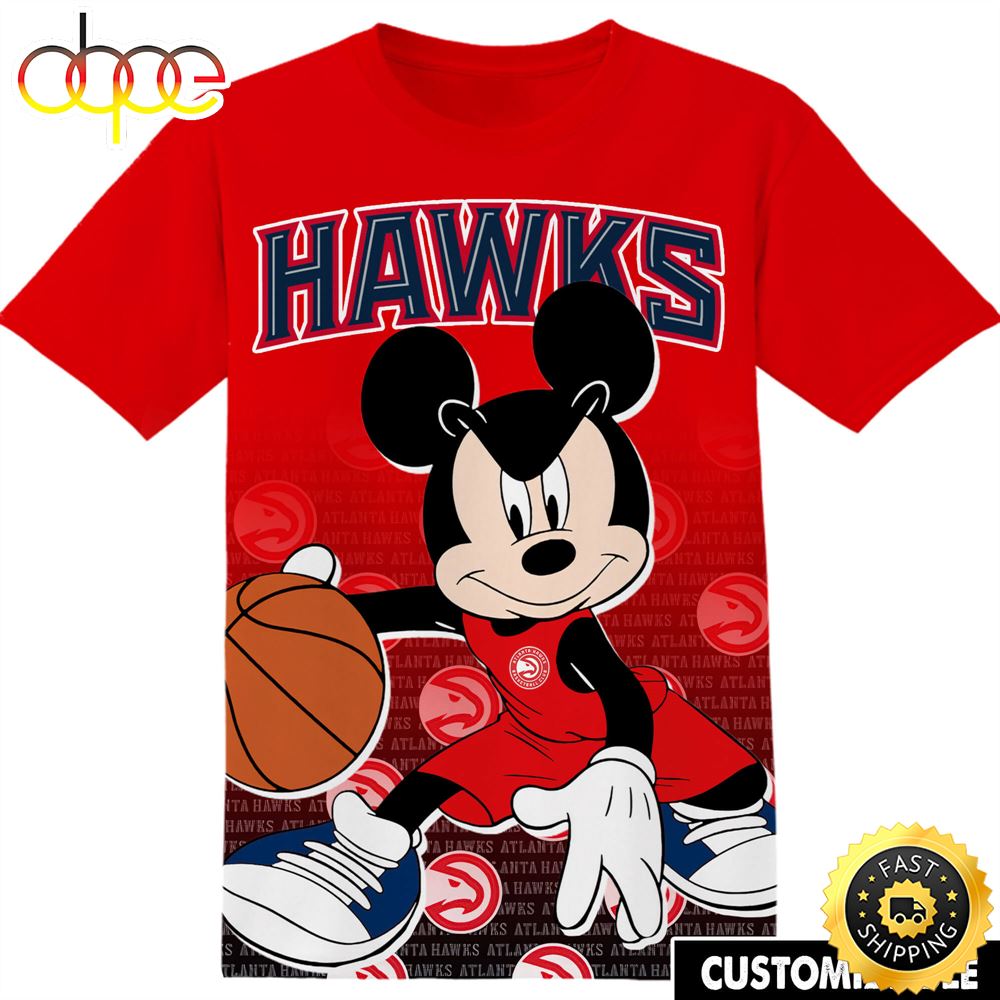 NBA Atlanta Hawks Disney Mickey Tshirt Adult And Kid Tshirt R5w9gn