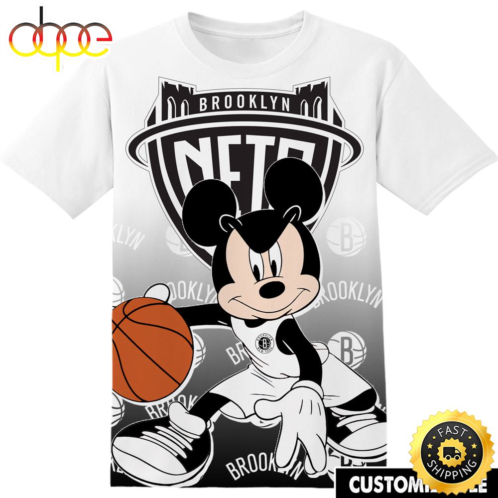 NBA Brooklyn Nets Disney Mickey Tshirt Adult And Kid Tshirt Hqwxyx