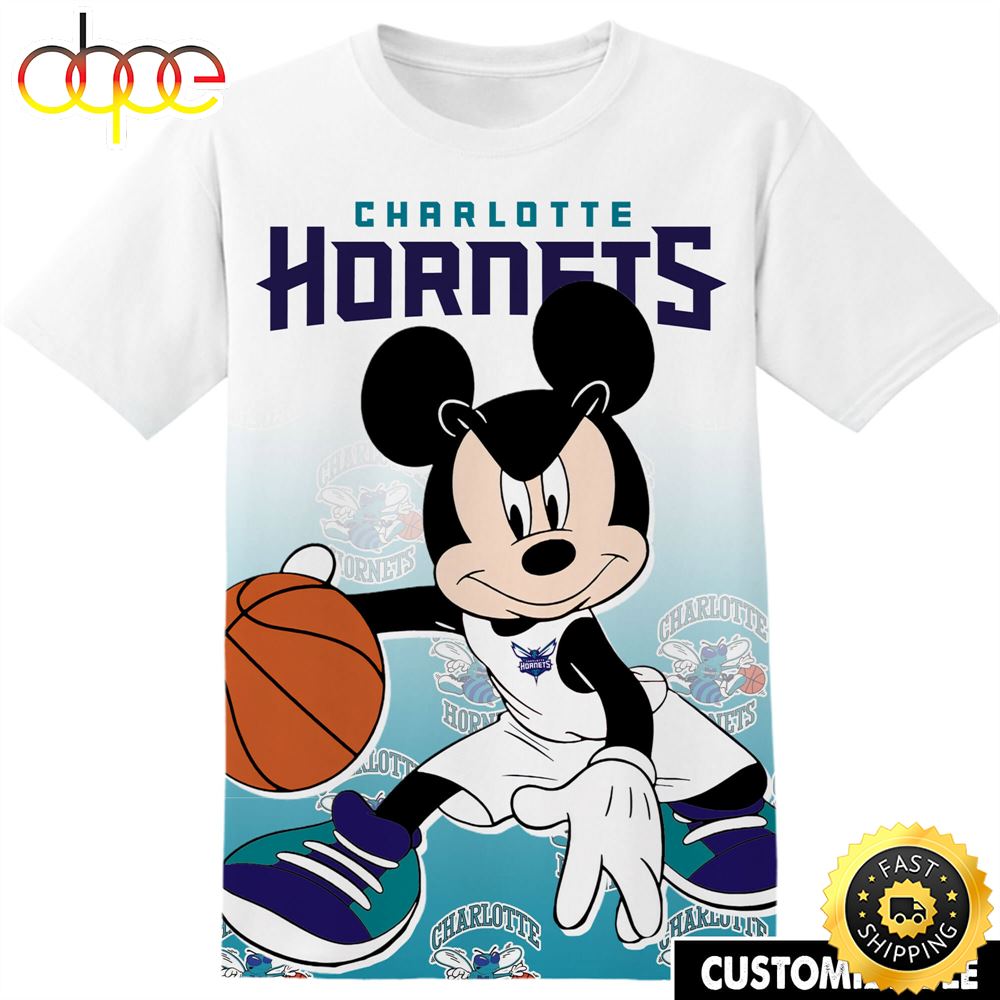 NBA Charlotte Hornets Disney Mickey Tshirt Adult And Kid Tshirt Hqkx2o