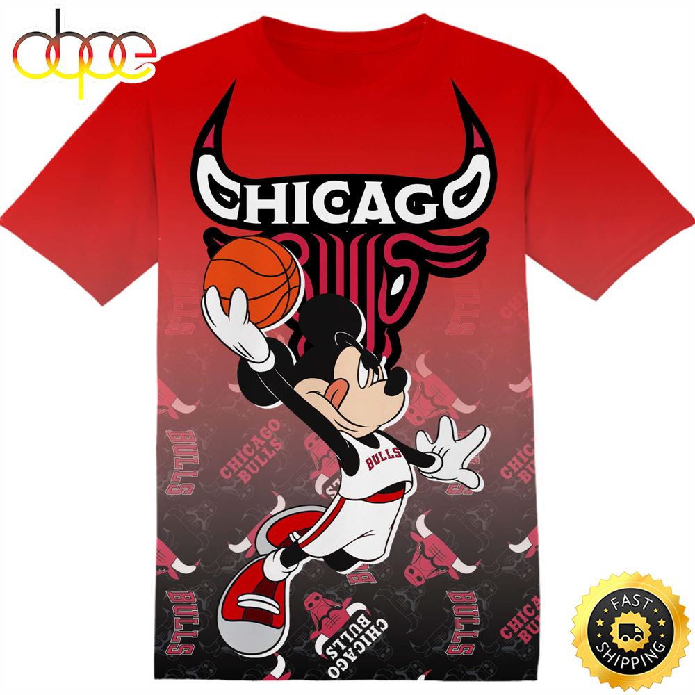 NBA Chicago Bulls Disney Mickey Tshirt Adult And Kid Tshirt Du1ztz