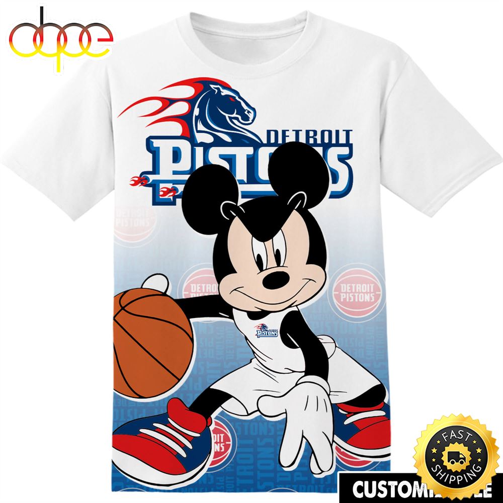 NBA Detroit Pistons Disney Mickey Tshirt Adult And Kid Tshirt Yq7y3o