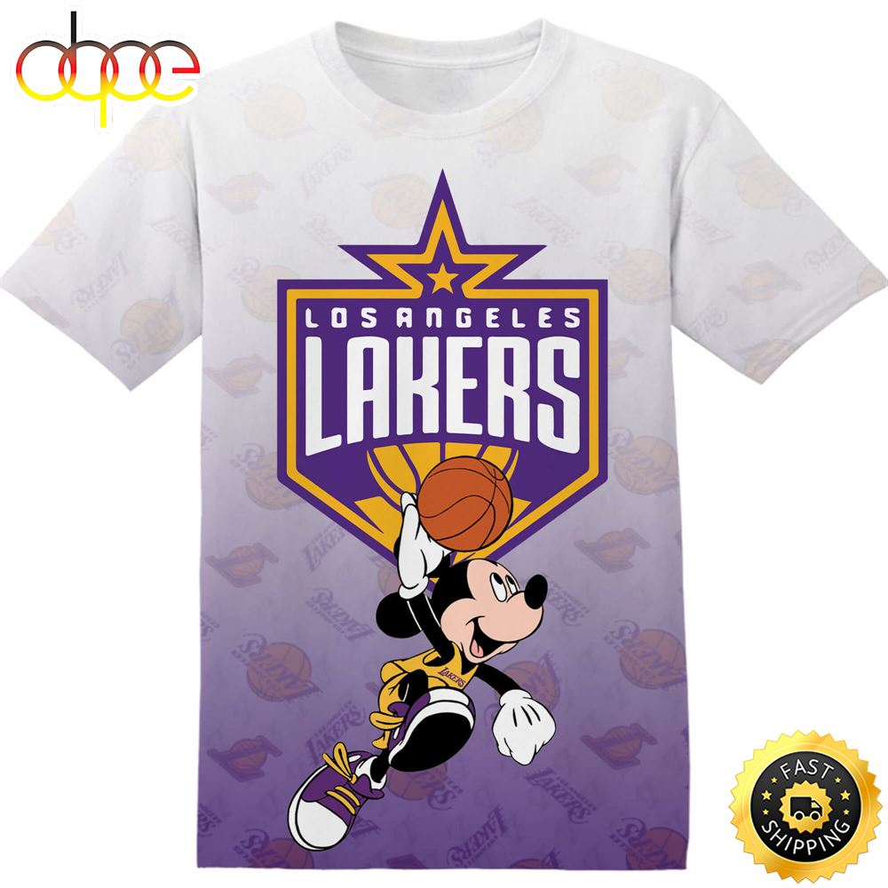 NBA Los Angeles Lakers Mickey Tshirt Adult And Kid Tshirt Pq94cy
