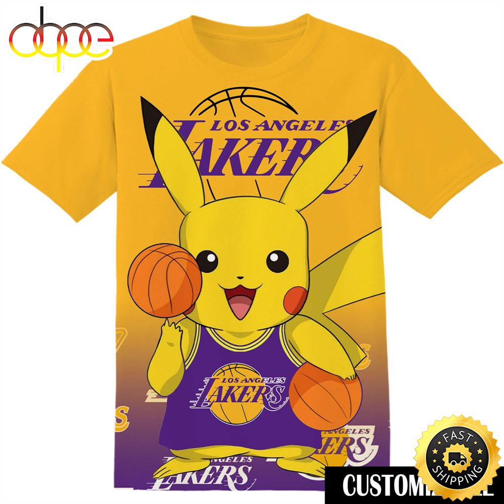 NBA Los Angeles Lakers Pokemon Pikachu Tshirt Adult And Kid Tshirt Ab9uzn
