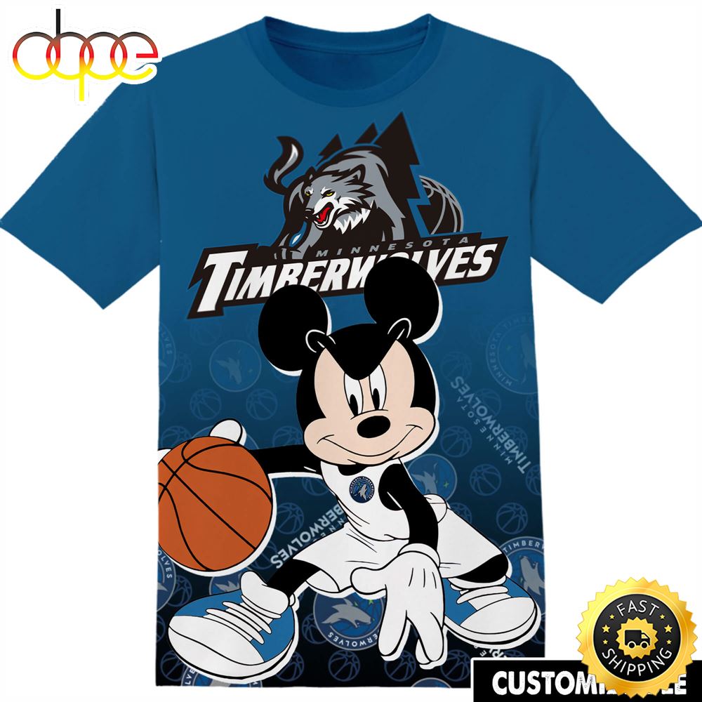 NBA Minnesota Timberwolves Disney Mickey Tshirt Adult And Kid Tshirt Swt7rj