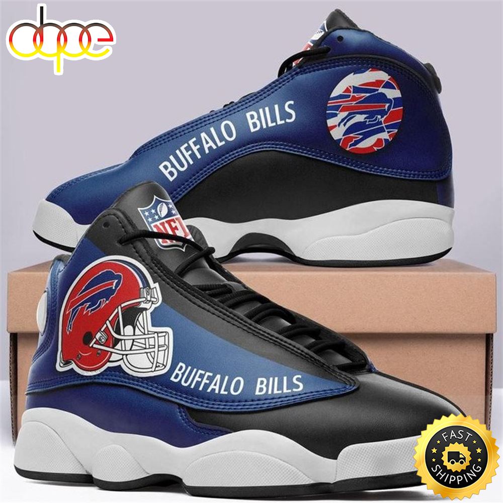 NFL Buffalo Bills Blue Black Red Helmet Air Jordan 13 Shoes Lwmgcx