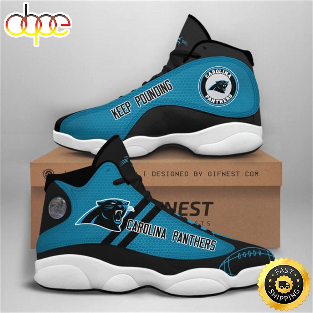 NFL Carolina Panthers Blue Black Air Jordan 13 Shoes V2 Edv9mb