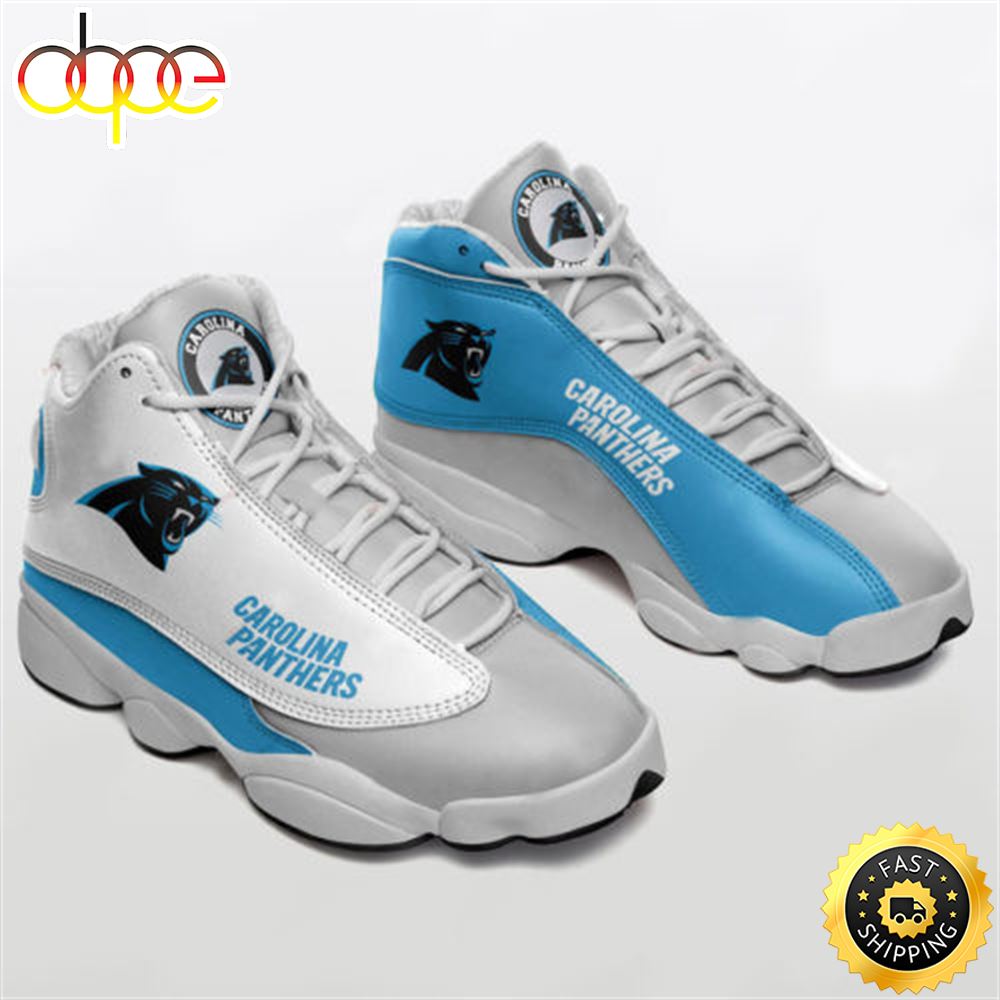 NFL Carolina Panthers Grey Blue Air Jordan 13 Shoes Mrlp20
