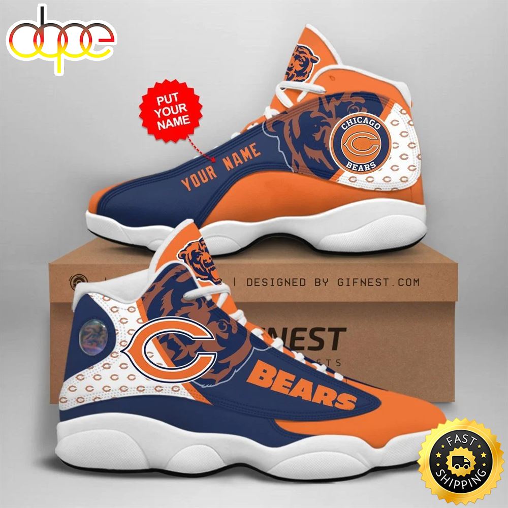 NFL Chicago Bears Custom Name Air Jordan 13 Shoes V5 Uh3lds