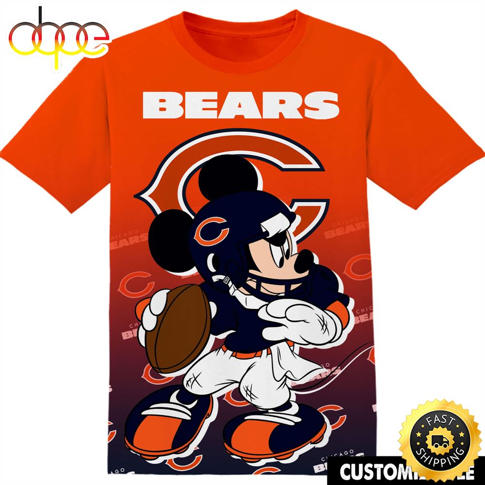 NFL Chicago Bears Disney Mickey Tshirt Adult And Kid Tshirt J0ganq