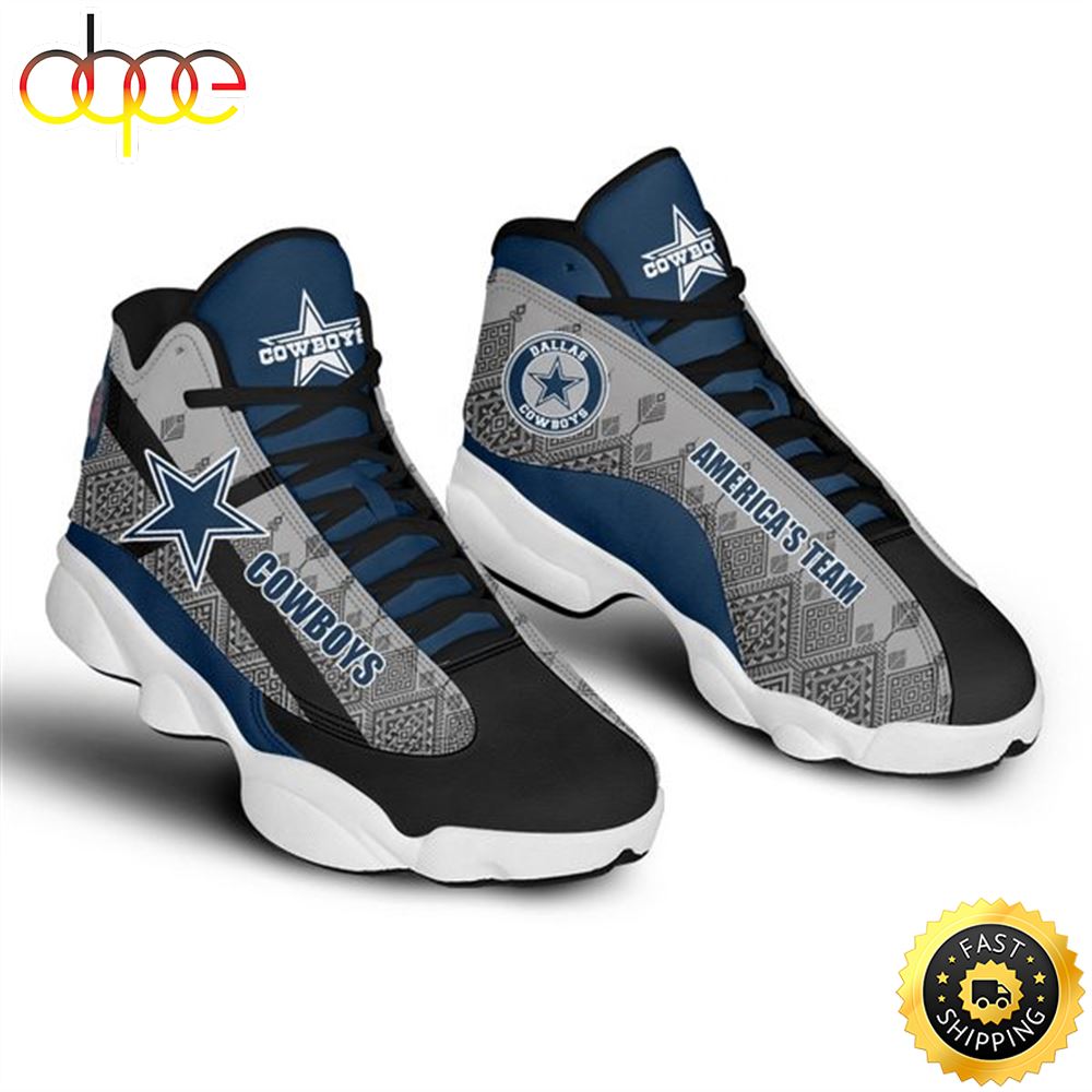 NFL Dallas Cowboys America Team Dark Blue Grey Air Jordan 13 Shoes Cwjmhe