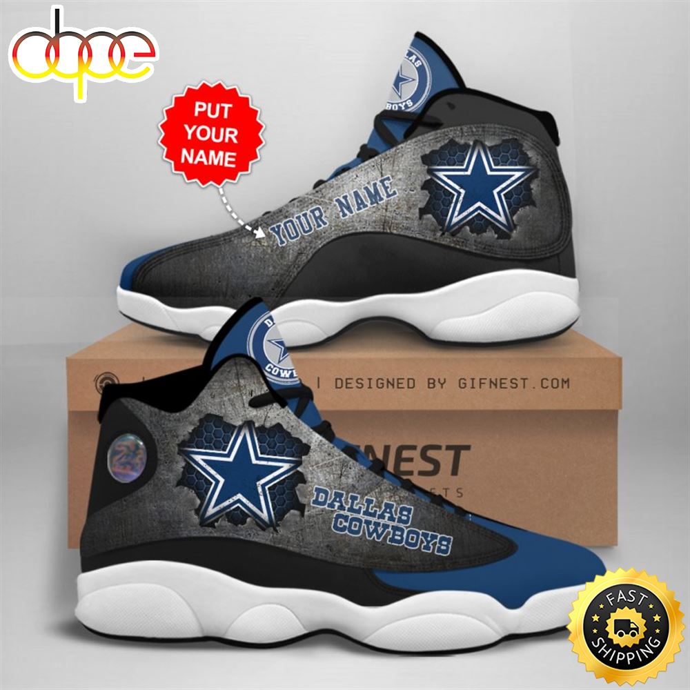 NFL Dallas Cowboys Custom Name Air Jordan 13 Shoes V12 Bvcesf
