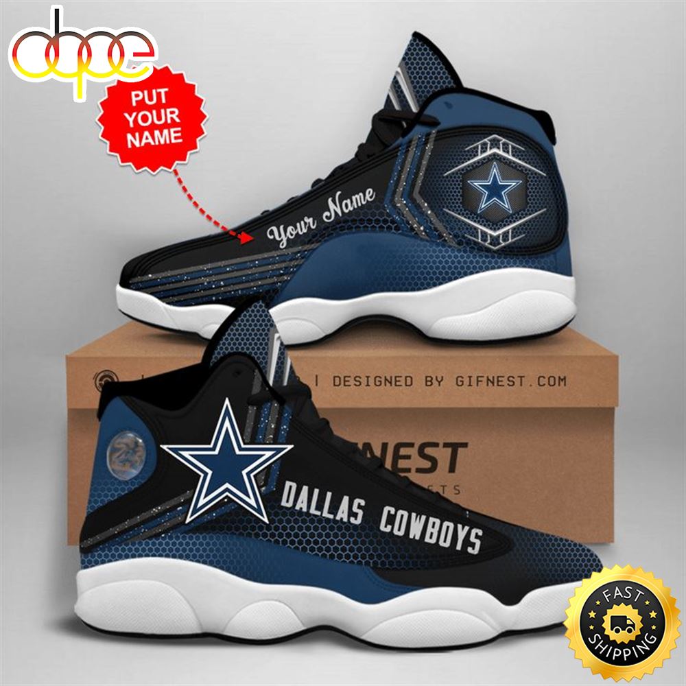 NFL Dallas Cowboys Custom Name Special Hexa Logo Air Jordan 13 Shoes –